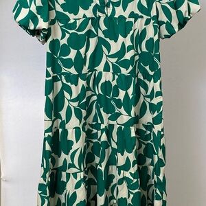 Green and White Floral Mumu